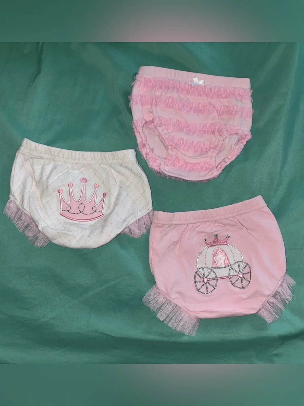 Her Royal Hineys Bloomers Set/ 3 Diaper Covers Baby Photo Props Pink Princess
